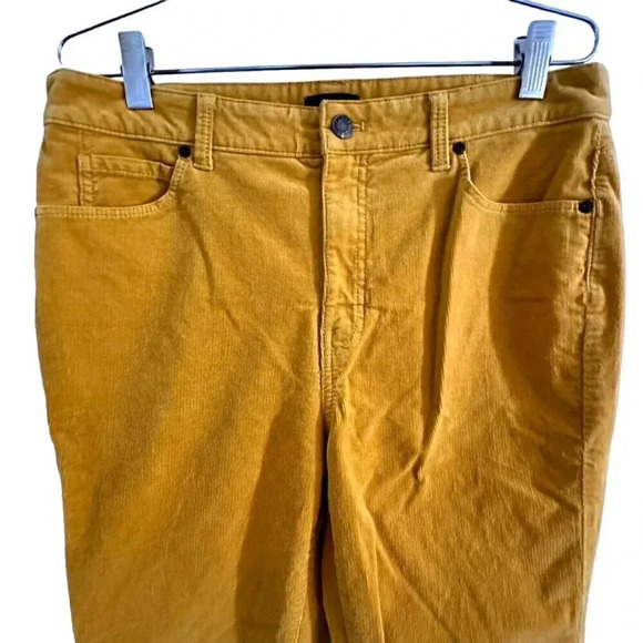 Talbots Corduroy Straight Leg Pants Women’s Size 10 okra Color Cord Stretch - Picture 3 of 13